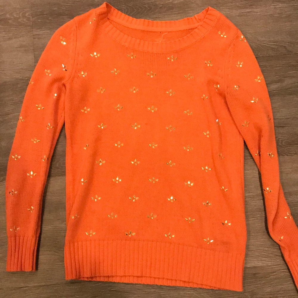 Orange Sequined Sweater